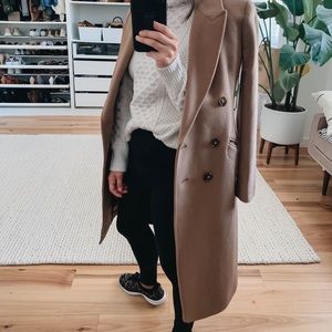 Camel J.Crew Double-breasted topcoat in Italian wool-cashmere